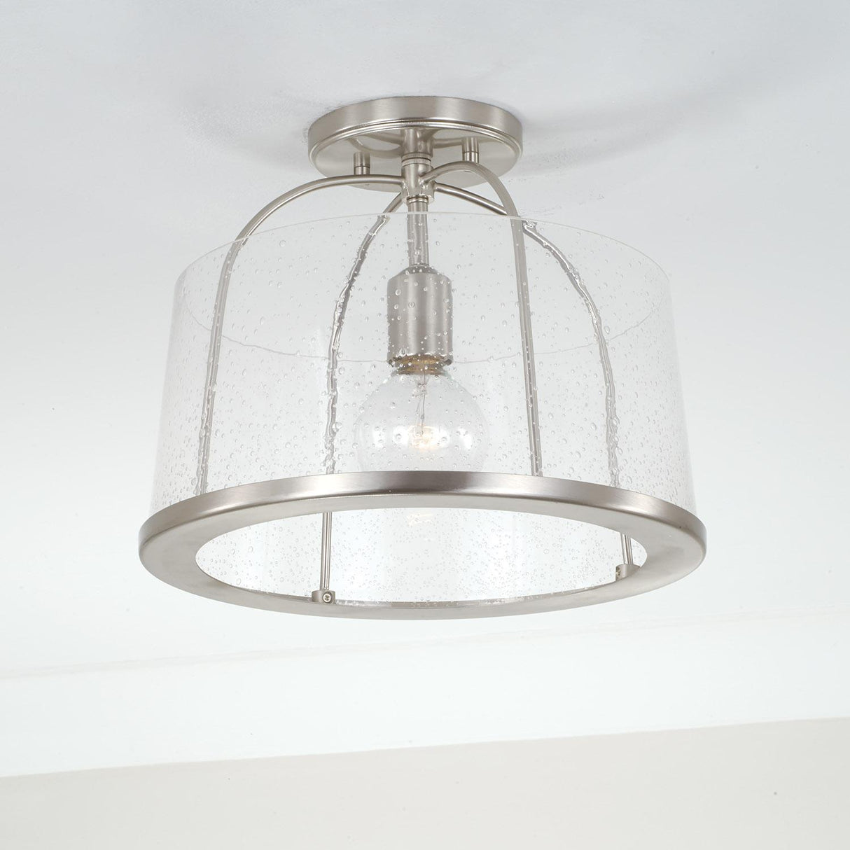 Capital Lighting 247011BN Madison 1 Light Semi-Flush Brushed Nickel