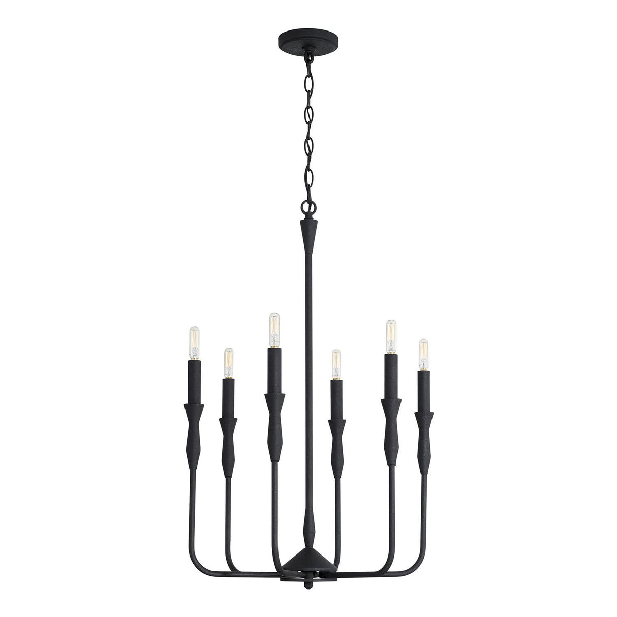 Capital Lighting 450361XK Paloma 6 Light Chandelier Textured Black