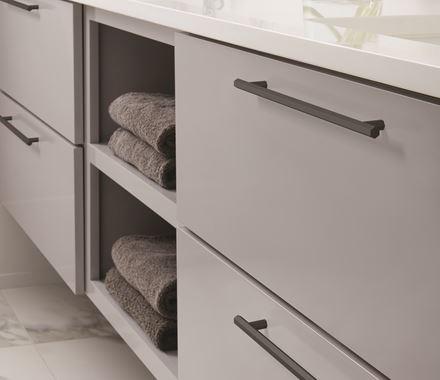 Amerock Cabinet Pull Matte Black 10-1/16 inch (256 mm) Center-to-Center Caliber 1 Pack Drawer Pull Cabinet Handle Cabinet Hardware