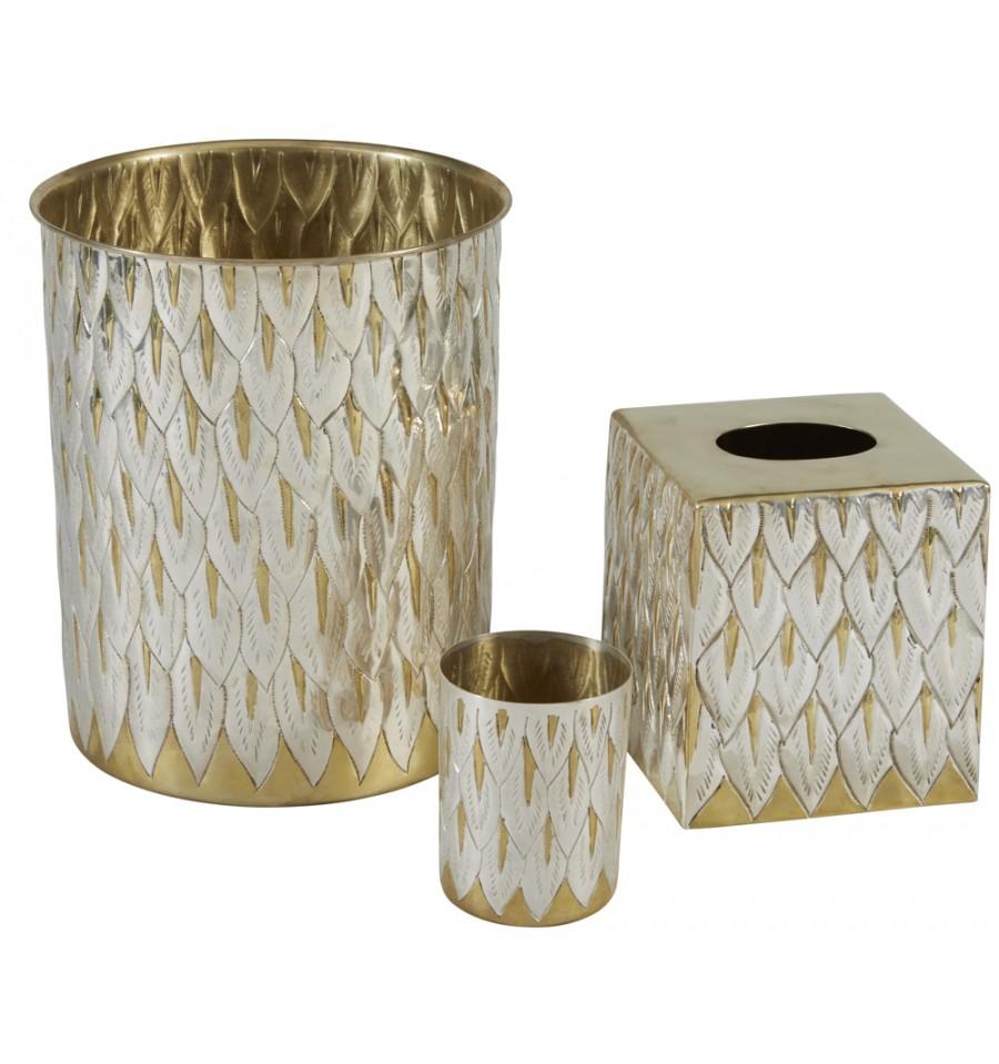 Thompson Traders Pavone Wastebasket Pavone Wastebasket AP3 Polished Brass and Nickel
(Peacock)
