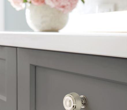 Amerock Cabinet Knob Polished Nickel 1-5/8 inch (41 mm) Diameter Kane 1 Pack Drawer Knob Cabinet Hardware
