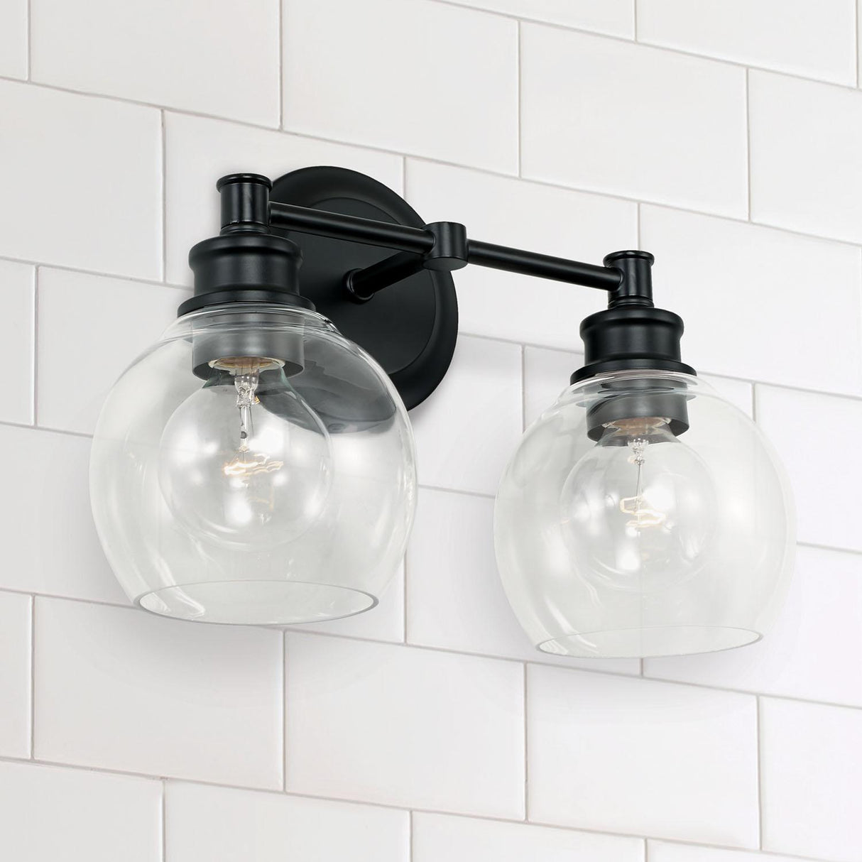 Capital Lighting 121121MB-426 Mid Century 2 Light Vanity Matte Black