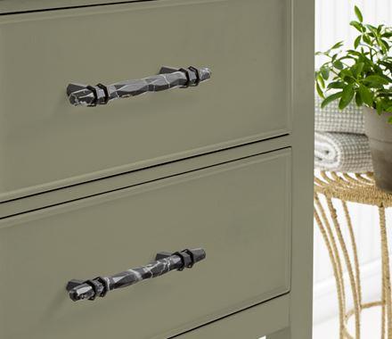 Amerock BP36649MBKBBR Carrione Cabinet Pull, 5-1/16 in (128 mm) Center-to-Center, Marble Black/Black Bronze