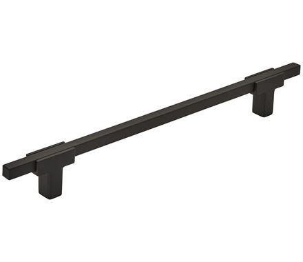 Amerock Cabinet Pull Matte Black/Matte Black 7-9/16 inch (192 mm) Center to Center Urbanite 1 Pack Drawer Pull Drawer Handle Cabinet Hardware