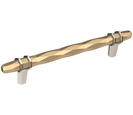 Amerock Cabinet Pull Golden Champagne/Polished Chrome 6-5/16 inch (160 mm) Center-to-Center London 1 Pack Drawer Pull Drawer Handle Cabinet Hardware