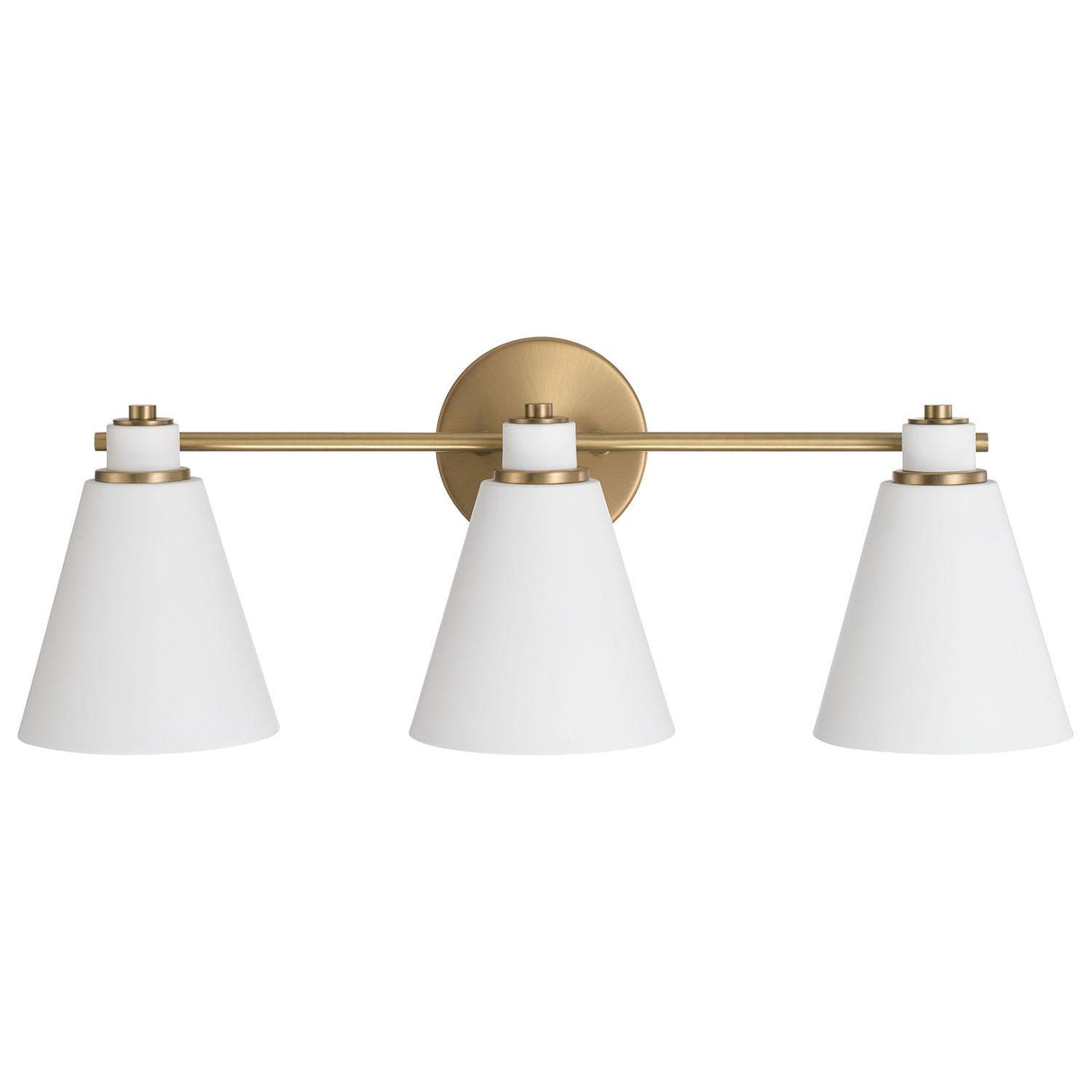 Capital Lighting 150131AW Bradley 3 Light Vanity Aged Brass and White
