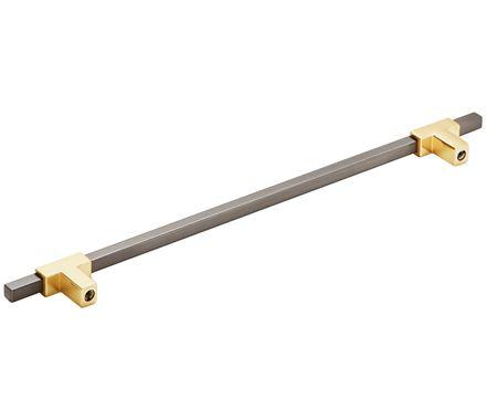 Amerock Cabinet Pull Brushed Gold/Black Chrome 10-1/16 inch (256 mm) Center to Center Urbanite 1 Pack Drawer Pull Drawer Handle Cabinet Hardware