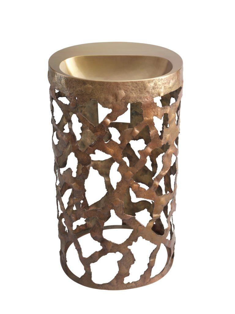 Thompson Traders Cenote Vanity Cenote 3622 Antique Satin Gold 
(Smooth Top, Organic Base)