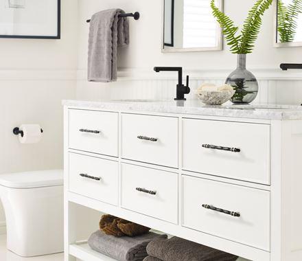 Amerock BP36648MBKPN Carrione Cabinet Pull, 3-3/4 in (96 mm) Center-to-Center, Marble Black/Polished Nickel