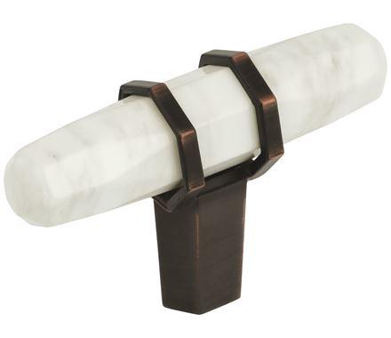 Amerock Cabinet Knob Marble White/Oil-Rubbed Bronze 2-1/2 inch (64 mm) Length Carrione 1 Pack Drawer Knob Cabinet Hardware