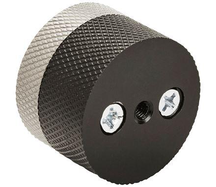 Amerock Cabinet Knob Matte Black/Silver Champagne 1-1/4 inch (32 mm) Diameter Transcendent 1 Pack Drawer Knob Cabinet Hardware