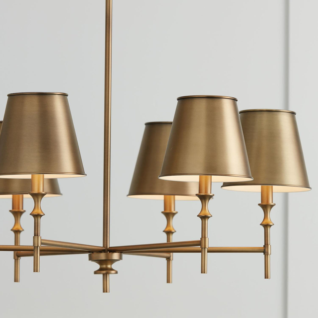 Capital Lighting 449761AD-707 Whitney 6 Light Chandelier Aged Brass