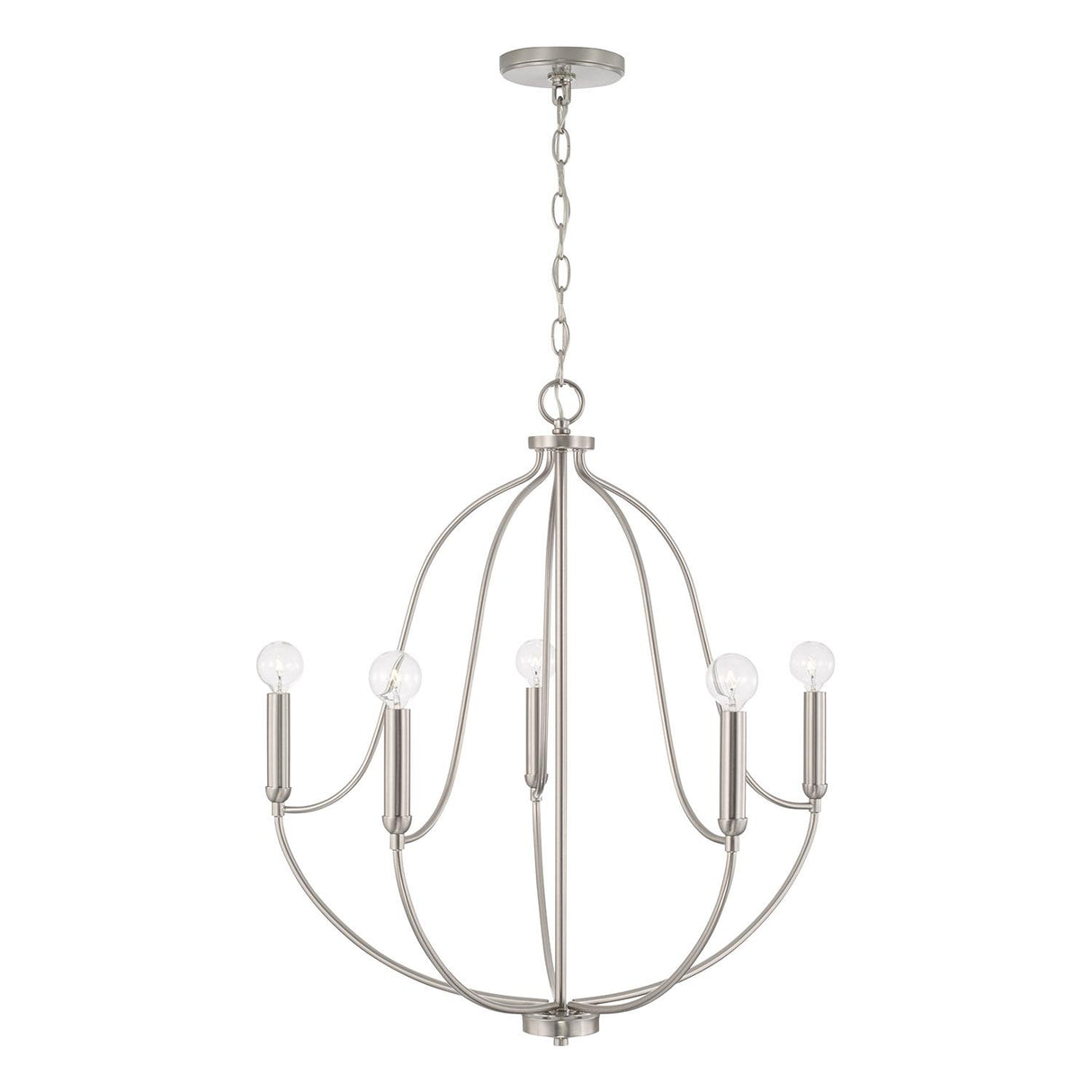 Capital Lighting 447051BN Madison 5 Light Chandelier Brushed Nickel