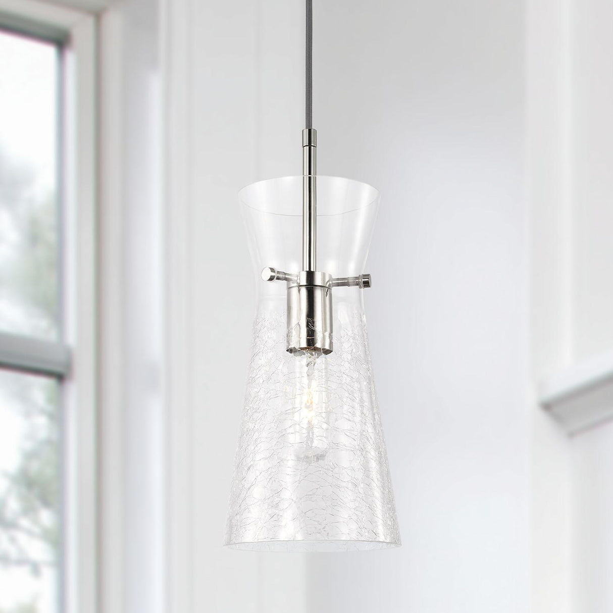 Capital Lighting 342411PN Mila 1 Light Pendant Polished Nickel