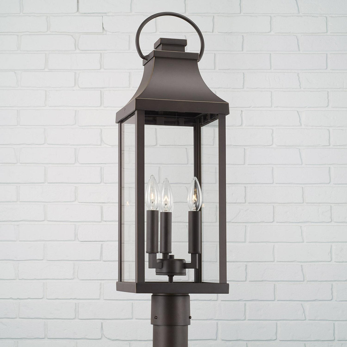 Capital Lighting 946432OZ Bradford 3 Light Outdoor Post Lantern Oiled Bronze