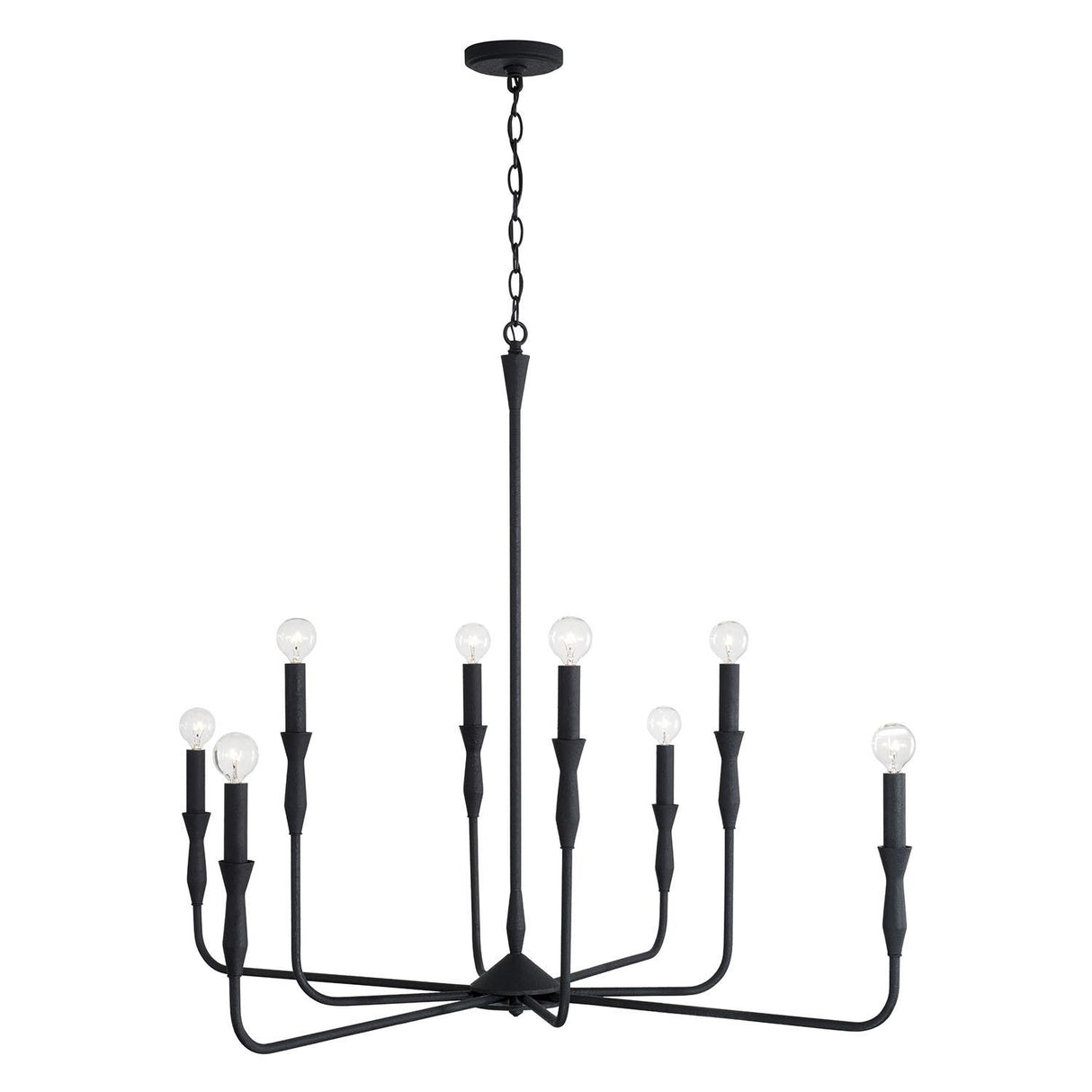 Capital Lighting 450381XK Paloma 8 Light Chandelier Textured Black