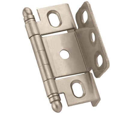 Amerock Cabinet Hinge 3/4 inch (19 mm) Door Thickness Hinge Satin Nickel 1 Pack Non Self-Closing Hinge Full Wrap Hinge Cabinet Door Hinge