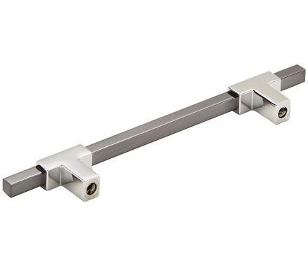 Amerock Cabinet Pull Polished Chrome/Black Chrome 5-1/16 inch (128 mm) Center to Center Urbanite 1 Pack Drawer Pull Drawer Handle Cabinet Hardware