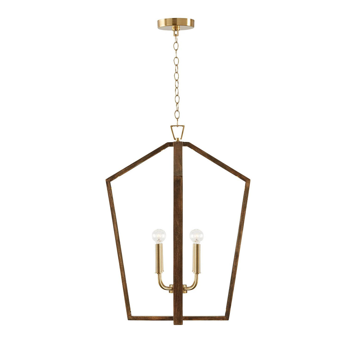 Capital Lighting 344541NM Maren 4 Light Pendant Nordic Wood and Matte Brass