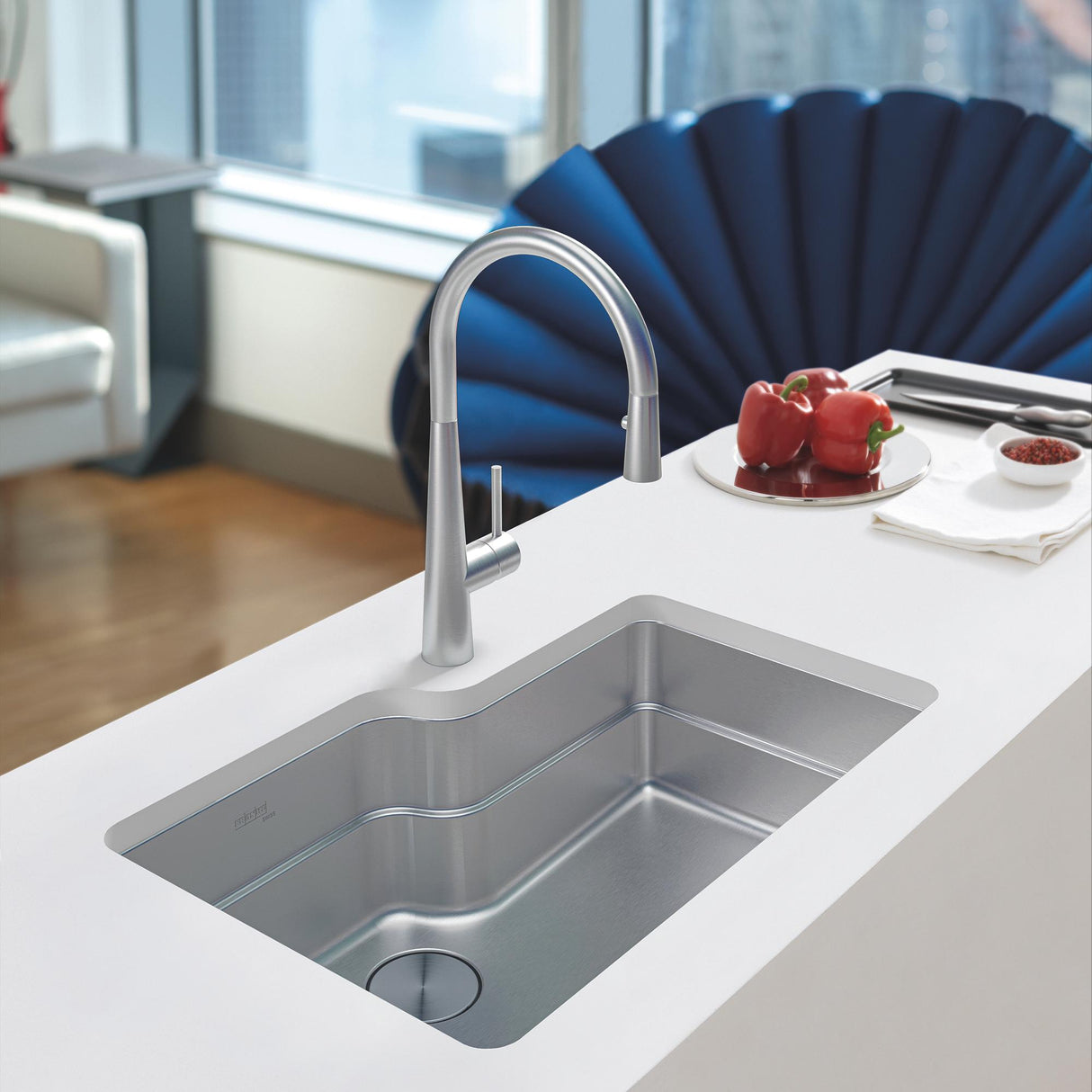 FRANKE OR2X110-S Orca 2.0 31-in. x 20-in. 18 Gauge Stainless Steel Undermount Single Bowl Kitchen Sink - OR2X110-S In Silk