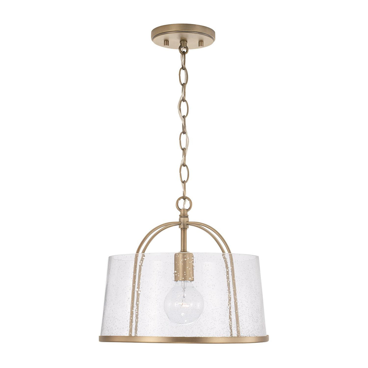 Capital Lighting 247011AD Madison 1 Light Semi-Flush Aged Brass