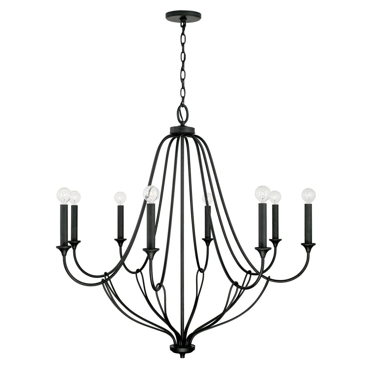 Capital Lighting 441681BI Bentley 8 Light Chandelier Black Iron