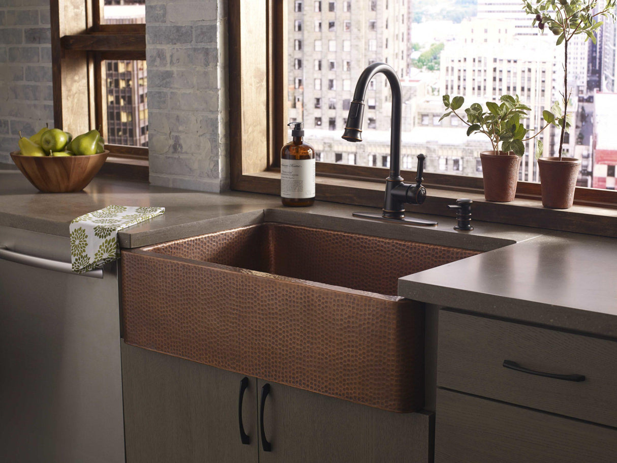 Thompson Traders Lucca Antique Copper Kitchen Sink Quiroga KSA-3322AH Antique Copper
(Hammered)