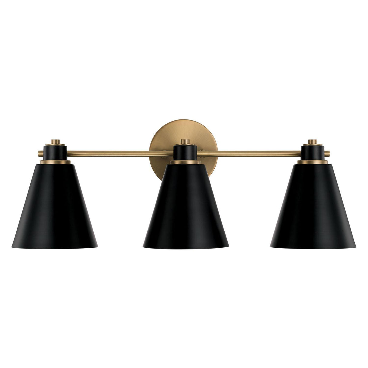 Capital Lighting 150131AB Bradley 3 Light Vanity Aged Brass and Black