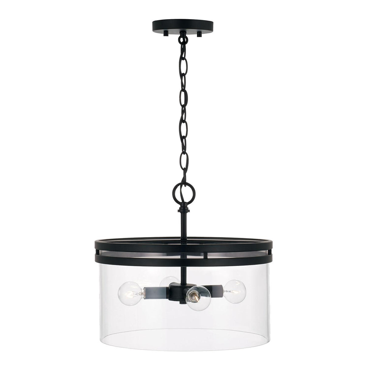 Capital Lighting 248741MB Fuller 4 Light Dual Mount Semi-Flush/Pendant Matte Black