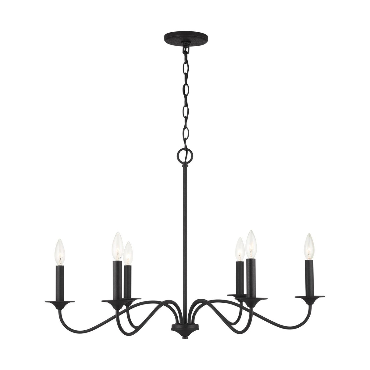 Capital Lighting 437262BI Vincent 6 Light Chandelier Black Iron