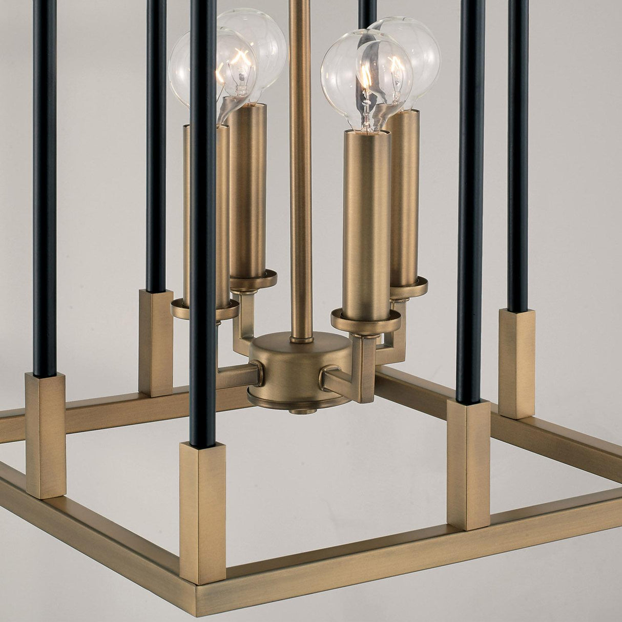 Capital Lighting 544741AB Bleeker 4 Light Foyer Aged Brass and Black