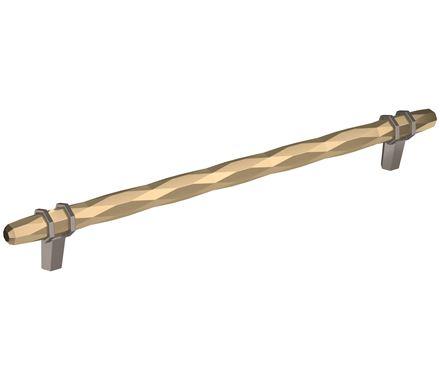 Amerock Cabinet Pull Golden Champagne/Black Chrome 10-1/16 inch (256 mm) Center-to-Center London 1 Pack Drawer Pull Drawer Handle Cabinet Hardware