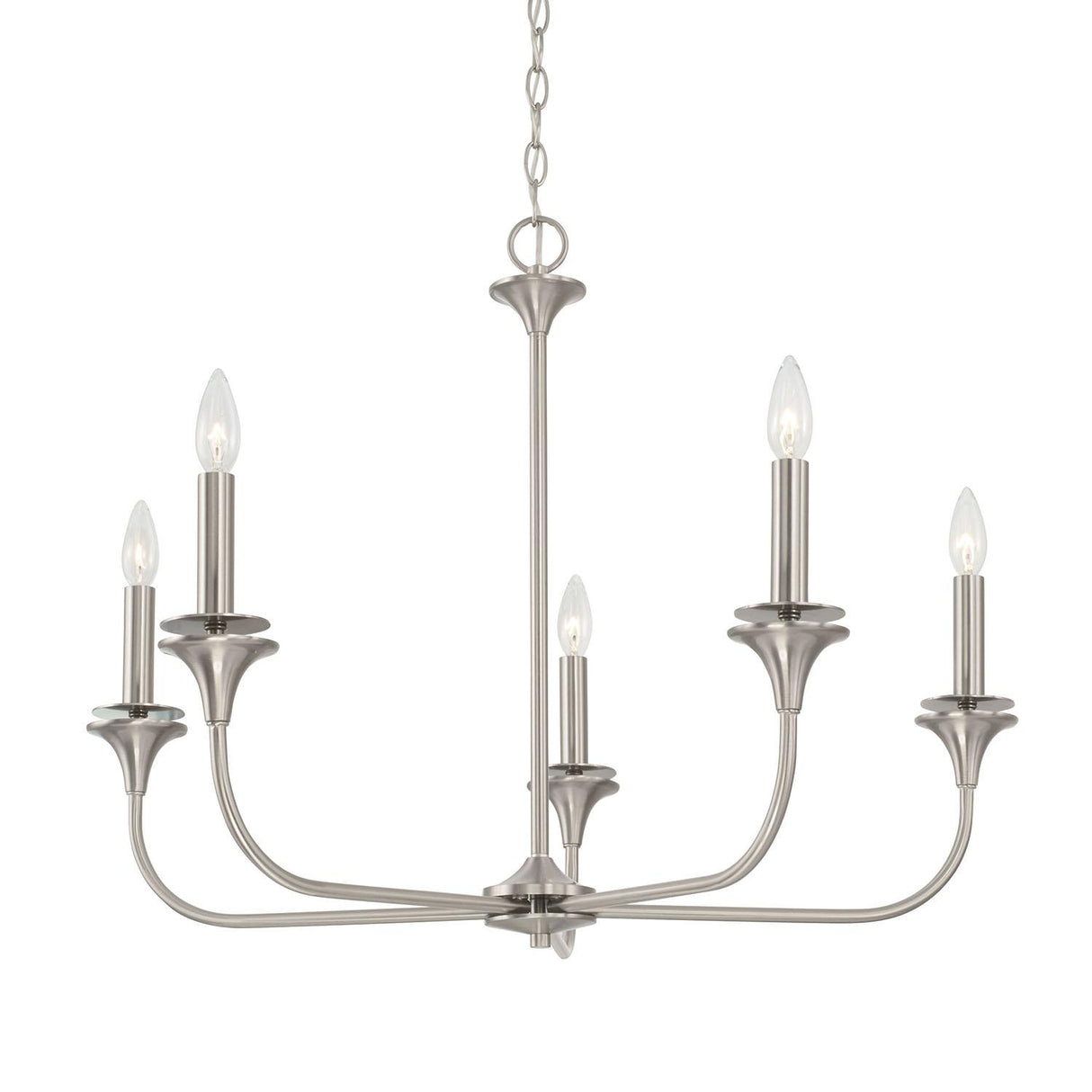 Capital Lighting 448951BN Presley 5 Light Chandelier Brushed Nickel