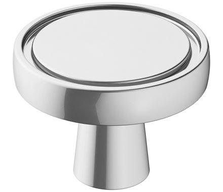 Amerock Cabinet Knob Polished Chrome 1-3/8 inch (35 mm) Diameter Destine 1 Pack Drawer Knob Cabinet Hardware