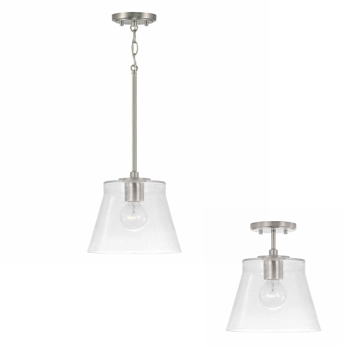 Capital Lighting 346912BN Baker 1 Light Pendant Brushed Nickel