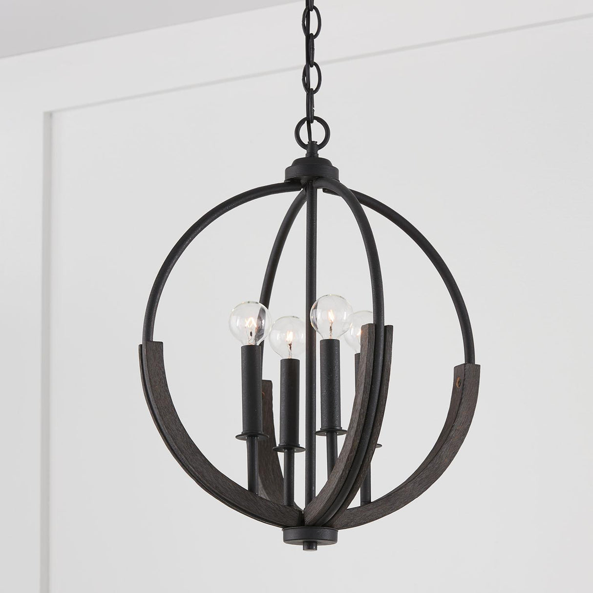 Capital Lighting 347642CK Clive 4 Light Pendant Carbon Grey and Black Iron