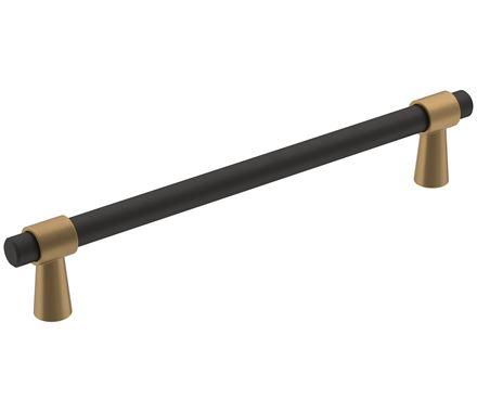 Amerock Cabinet Pull Matte Black/Champagne Bronze 6-5/16 inch (160 mm) Center-to-Center Mergence 1 Pack Drawer Pull Cabinet Handle Cabinet Hardware