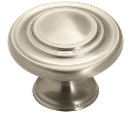 Amerock Cabinet Knob Satin Nickel 1-5/16 inch (33 mm) Diameter Inspirations 1 Pack Drawer Knob Cabinet Hardware