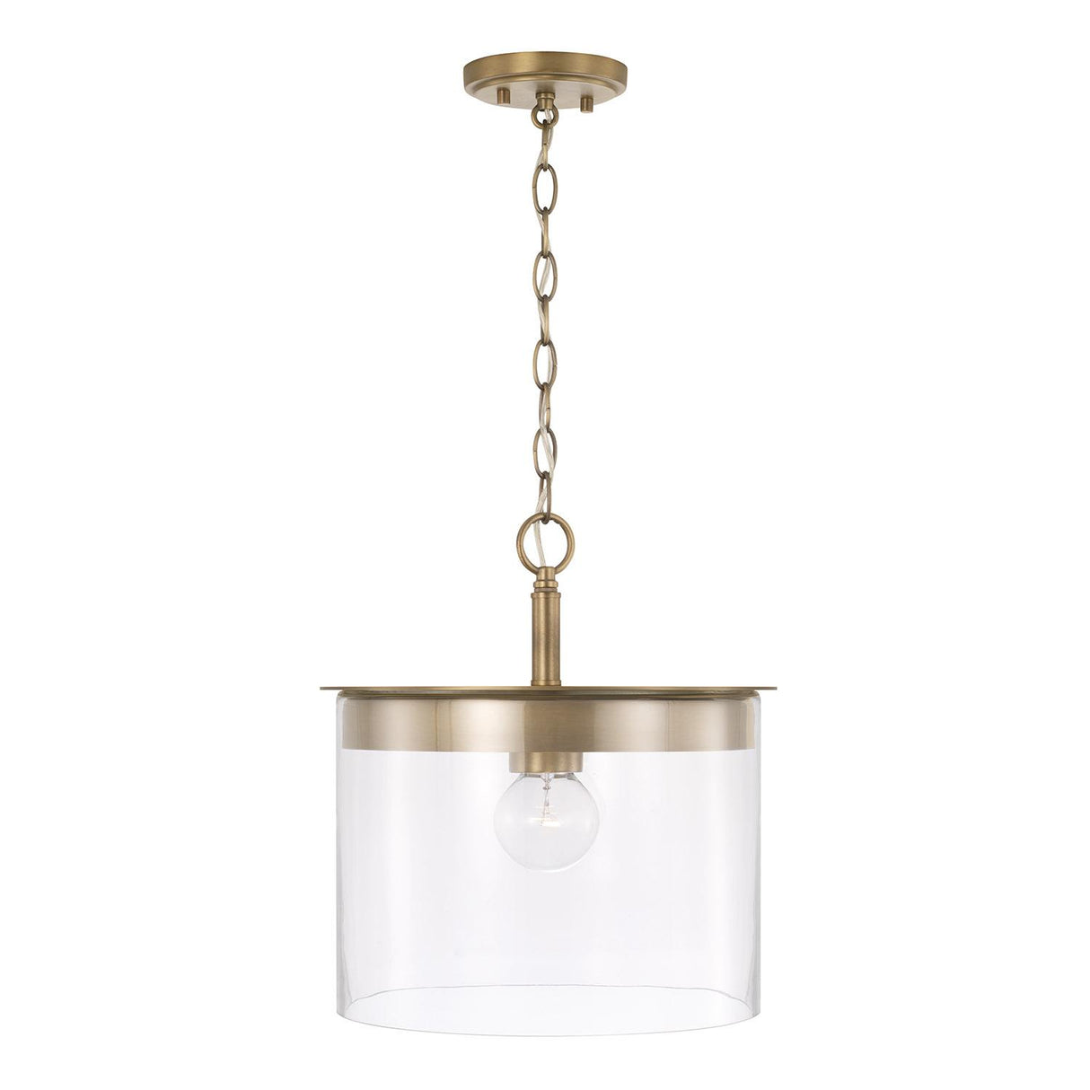Capital Lighting 246812AD Mason 1 Light Semi-Flush Aged Brass