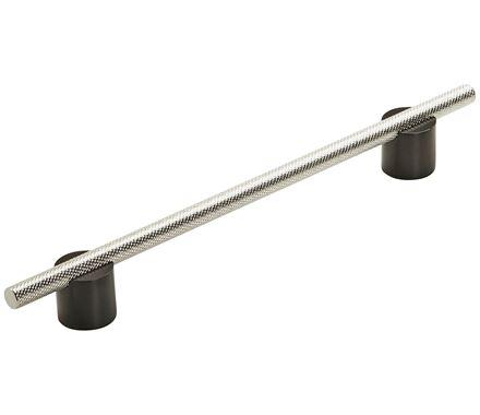 Amerock Cabinet Pull Matte Black/Polished Nickel 7-9/16 inch (192 mm) Center to Center Transcendent 1 Pack Drawer Pull Drawer Handle Cabinet Hardware