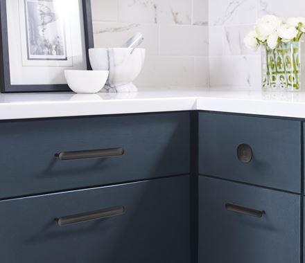 Amerock Cabinet Pull Matte Black 3-3/4 inch (96 mm) Center to Center Concentric 1 Pack Drawer Pull Drawer Handle Cabinet Hardware
