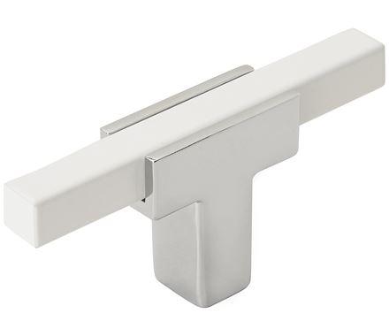 Amerock BP6726WHT Kitchen Cabinet Door or Drawer Knob Polished Chrome/White 2-3/4 inch (70 mm) Length Urbanite 1 Pack Furniture Hardware Bathroom Cabinet Hardware