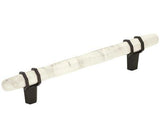 Amerock Cabinet Pull Marble White/Black Bronze 5-1/16 inch (128 mm) Center to Center Carrione 1 Pack Drawer Pull Drawer Handle Cabinet Hardware