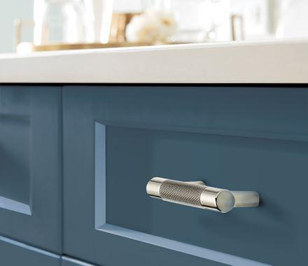 Amerock Cabinet Pull Polished Nickel/Gunmetal 3inch & 3-3/4 inch (76mm & 96 mm) Center to Center Esquire 1 Pack Drawer Pull Drawer Handle Cabinet Hardware