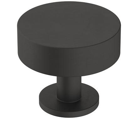 Amerock Cabinet Knob Matte Black 1-1/4 inch (32 mm) Diameter Radius 1 Pack Drawer Knob Cabinet Hardware