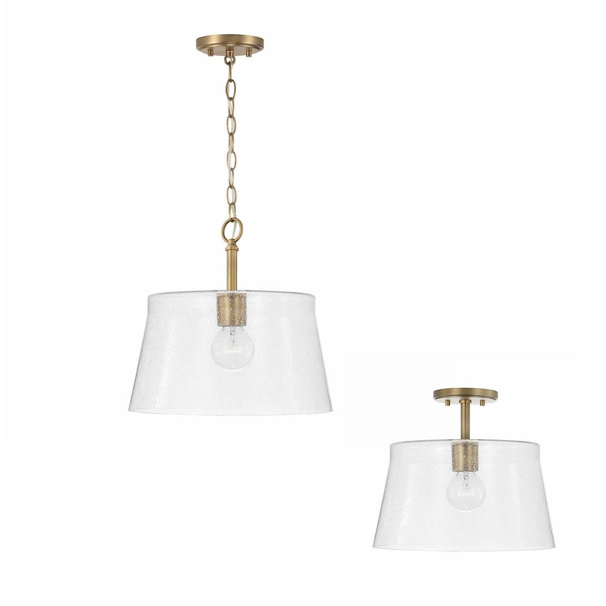 Capital Lighting 246911AD Baker 1 Light Pendant Aged Brass