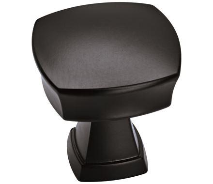 Amerock Cabinet Knob Matte Black 1-1/4 inch (32 mm) Length Stature 1 Pack Drawer Knob Cabinet Hardware