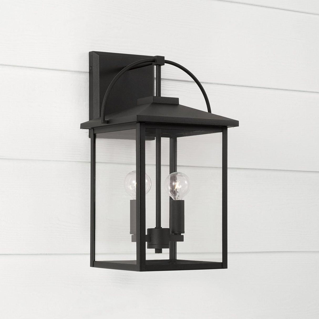 Capital Lighting 948021BK Bryson 2 Light Outdoor Wall Lantern Black