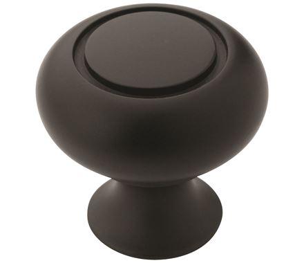 Amerock Cabinet Knob Matte Black 1-1/4 inch (32 mm) Diameter Everyday Heritage 1 Pack Drawer Knob Cabinet Hardware