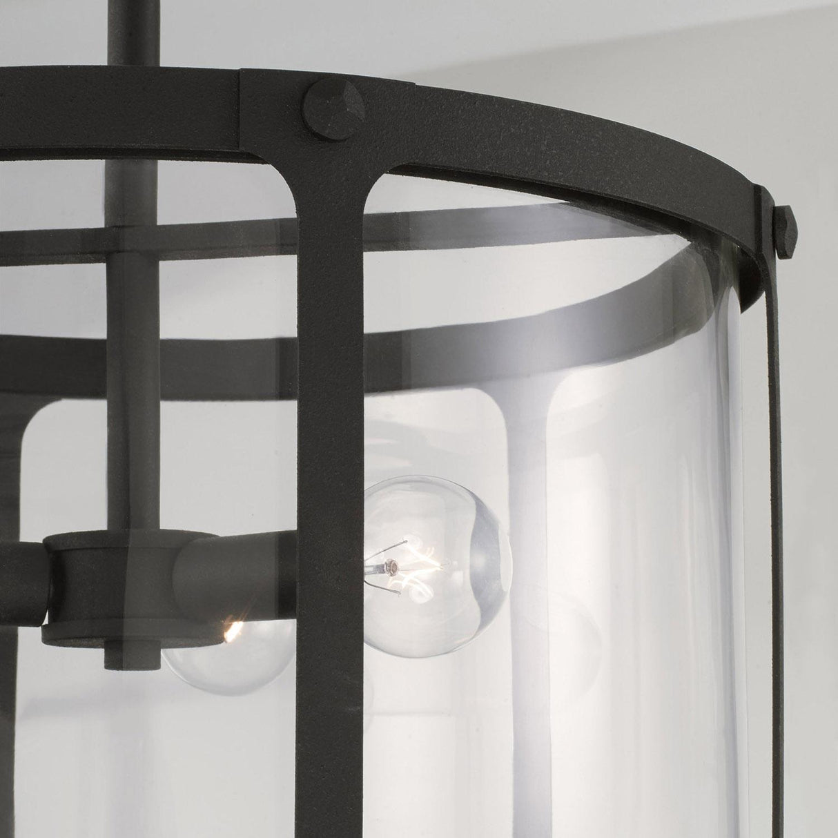 Capital Lighting 244931BI Brennen 3 Light Semi-Flush Black Iron